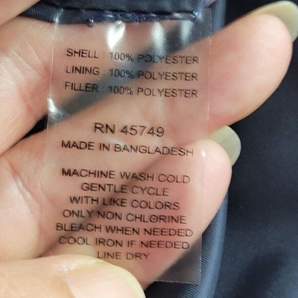 Casual Identity Quilted Vest Petite M Blue White Nautical Striped Zip Up Preppy - Picture 13 of 15